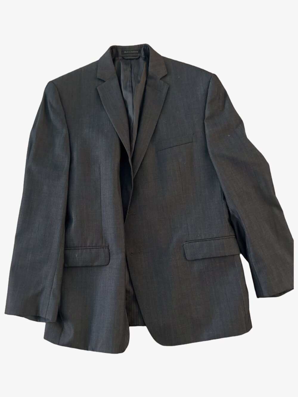 Calvin Klein 3pc Slim Fit Suit 44R 38x32 Charcoal Wool
